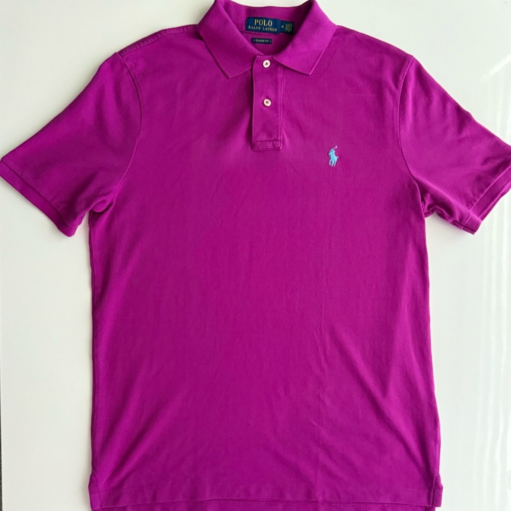 NWOT - NEW - Ralph Lauren Men's Classic Fit Magenta Polo Shirt Size Medium M